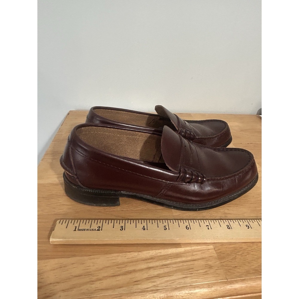 Sears Vintage Burgundy Leather Penny Loafers Size 9 Academia Preppy JFK Dad Y2K